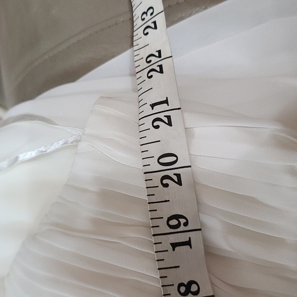 VTG Oleg Cassini Womens Formal Dress Off White SILK Beaded Pleated Wedding Sz 16 - Picture 14 of 16